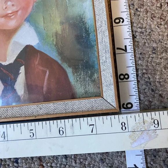 Francoise Soulet “Augustus” 1960’s Framed Print Smiled Wide Eyes Boy With Hat - Picture 2 of 7